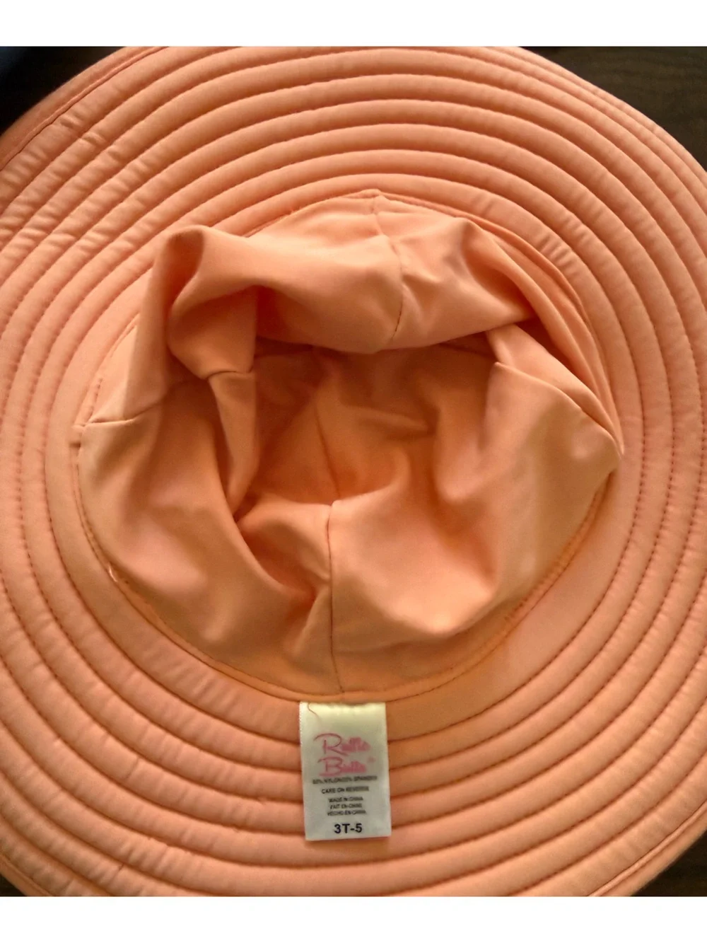 Kids Wide-Brim Sun Hat - Peach, Navy, Pink Stripe